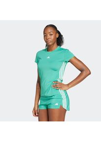 Damen T-Shirt "HYGLM T", grün, sportlich, Gr. S, adidas Performance, Obermaterial: 88% Polyester, 12% Elasthan, Shirts