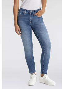 BOSS Orange Damen Slim-fit-Jeans "Jackie Mid Waist Premium Damenmode", blau, modisch, Gr. 25, unifarben, Jeans, Obermaterial: 92% Baumwolle, 6%
