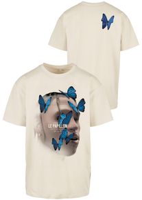 Herren Kurzarmshirt "Upscale by Mister Tee Herren Le Papillon Oversize Tee", beige, casual, Gr. XL, UPSCALE BY MISTER TEE, unifarben, 100% Baumwolle,