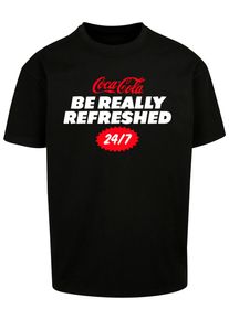 Merchcode Herren T-Shirt "Merchcode Coca Cola Refreshed Oversize Tee", schwarz, casual, Gr. L, bedruckt, 100% Baumwolle, Shirts