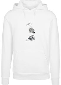 MisterTee Herren Kapuzensweatshirt "MisterTee Herren Seagull Sneakers Hoody", weiß, Gr. S, bedruckt, 65% Baumwolle, 35% Polyester, Sweatshirts