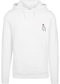 MisterTee Herren Kapuzensweatshirt "MisterTee Love Sign 2.0", weiß, Gr. S, bedruckt, 65% Baumwolle, 35% Polyester, Sweatshirts