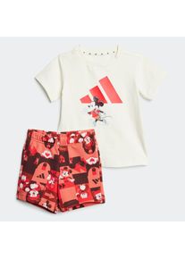 Kinder Trainingsanzug "I DY MM T SET"sanftes weiß, pure ruby, sportlich, Gr. 104, adidas Sportswear, Obermaterial: 93% Baumwolle, 7% Elasthan.