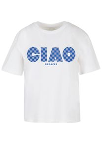 MISS TEE Herren T-Shirt "Miss Tee Damen Ciao Ragazze Tee", weiß, casual, Gr. XXL, bedruckt, 100% Baumwolle, Shirts