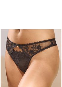 Vivance Damen String, Gr. 36, schwarz, Spitze, Obermaterial: 88% Polyamid, 12% Elasthan, Unterhosen, mit verführerischem Cut-Out und feiner