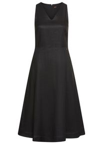 BOSS Orange Damen A-Linien-Kleid "Dasico Premium Damenmode", schwarz, casual, Gr. 40, unifarben, Web, Obermaterial: 100% Ramie, Kleider, in