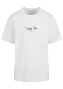 MisterTee Herren T-Shirt "MisterTee Pelea De Gallos Oversize Tee", weiß, casual, Gr. M, bedruckt, 100% Baumwolle, Shirts