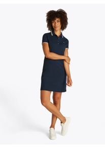 Tommy Hilfiger Damen Polokleid "SPORTY FEMININE REG POLO DRESS", blau, casual, Gr. XS, kontrastfarbene Details, Jersey, Obermaterial: 96% Baumwolle,