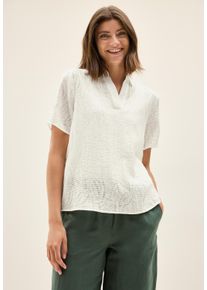 Cecil Damen Hemdbluse, weiß, casual, Gr. XL, Strukturmuster, Obermaterial: 75% Viskose, 25% Polyester, Blusen, mit leichtem Struktur Muster