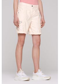 SOCCX Damen Shorts, beige, casual, Gr. S, unifarben, Material: 100% Baumwolle, Hosen, Krempelsaum mit Druckknopfriegel