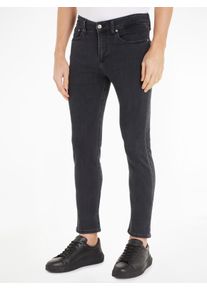 Herren Skinny-fit-Jeans "SKINNY", grau, casual, Gr. 32, Calvin Klein Jeans, Denim/Jeans, Obermaterial: 90% Baumwolle, 8% Elastomultiester, 2%