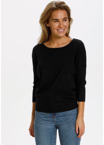 Saint Tropez Damen Rundhalspullover "A2561, MilaSZ R-Neck", schwarz, modisch, Gr. XS, Feinstrick, Obermaterial: 80% Viskose, 20% Polyamid, Pullover