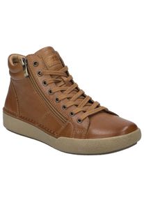 Josef Seibel Damen Sneaker "Claire 11", Gr. 38, braun, Leder, unifarben, sportlich, Schuhe, Schnürboots, High Top Sneaker, Komfortschuh mit