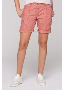 SOCCX Damen Shortsbeachy rot, casual, Gr. L, unifarben, Material: 100% Baumwolle, Hosen, Krempelsaum mit Druckknopfriegel
