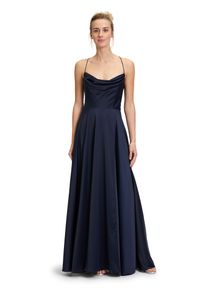Vera Mont Damen Abendkleid "Vera Mont Abendkleid mit Wasserfallausschnitt", blau, elegant, Gr. 32, Satin, Obermaterial: 97% Polyester, 3% Elasthan.