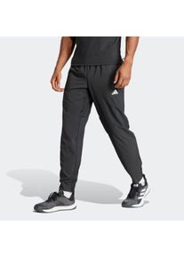 Herren Sporthose "TR-ES WOVEN PT", schwarz-weiß, sportlich, Gr. M, adidas Performance, Obermaterial: 87% Polyester, 13% Elasthan, Hosen