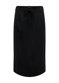 Only CARMAKOMA Damen Midirock "CARGOLDTRASH LIFE EASY MIDI SKIRT PNT", schwarz, modisch, Gr. 54, unifarben, Milano Rib, Obermaterial: 63% Viskose,
