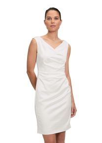 Vera Mont Damen Etuikleid "Vera Mont Etuikleid mit Raffung", weiß, feminin, Gr. 34, Satin, Obermaterial: 96% Polyester, 4% Elasthan. Futter: 100%