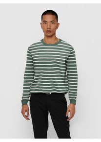 Only & Sons ONLY & SONS Herren Rundhalspullover "ONSALEX 12 SOLID CREW NECK KNIT", grün, modisch, Gr. XXL, unifarben, Strick, Obermaterial: 100% Baumwolle,