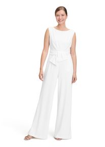 Vera Mont Damen Overall "Vera Mont Jumpsuit mit weitem Bein", weiß, elegant, Gr. 42, Cru00eape, Obermaterial: 95% Polyester, 5% Elasthan. Futter: