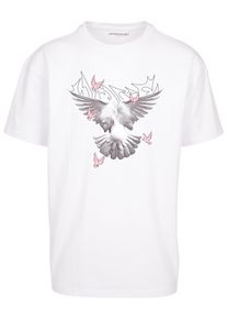 Herren T-Shirt "Upscale by Mister Tee Doves Oversize Tee", weiß, casual, Gr. M, UPSCALE BY MISTER TEE, bedruckt, 100% Baumwolle, Shirts