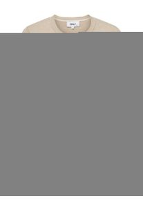 Only Damen Rundhalspullover "ONLJULIE LIFE LS BUTTON O-NECK CC KNT", beige, modisch, Gr. S, unifarben, Strick, Obermaterial: 80% Viskose, 20% Nylon,