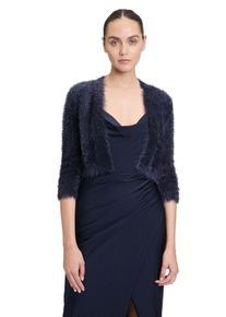 Vera Mont Damen Strickjacke "Vera Mont Strickbolero mit Struktur", blau, elegant, Gr. S, Strick, Obermaterial: 70% Polyamid, 19% Viskose, 11%