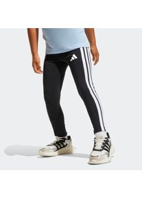 Kinder Leggings "LG 3S LEG 230", schwarz-weiß, sportlich, Gr. 128, adidas Sportswear, Obermaterial: 93% Baumwolle, 7% Elasthan, Hosen