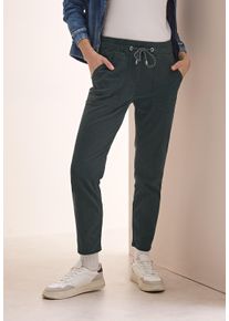 Cecil Damen Stoffhose "Style Tracey"slate khaki, casual, Gr. S, unifarben, Web, Obermaterial: 73% Baumwolle, 24% Polyester, 3% Elasthan, Hosen, mit