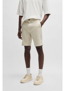 BOSS Orange Herren Chinoshorts "Chino-slim-Shorts", beige, casual, Gr. 38, unifarben, Web, Obermaterial: 97% Baumwolle, 3% Elasthan, Hosen, in