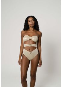 MODA MINX Damen Badeanzug, gold, casual, Gr. L, unifarben, 82% Polyamid, 18% Elasthan, Badeanzüge, mit tollen Cut-Outs