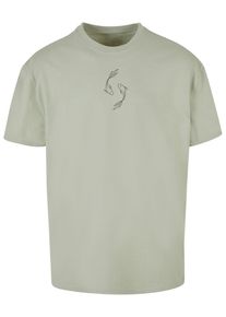 Merchcode Herren T-Shirt "Merchcode Herren Spring - Yin & Jang Fish Heavy Oversized Tee", weiß, casual, Gr. S, bedruckt, 100% Baumwolle, Shirts