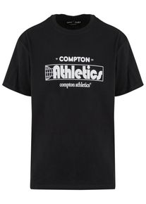 Herren T-Shirt "Upscale by Mister Tee Compton Athletic Club Oversize Tee", schwarz, casual, Gr. XS, UPSCALE BY MISTER TEE, bedruckt, 100% Baumwolle,