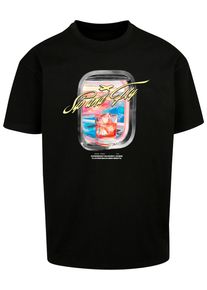 Herren T-Shirt "Upscale by Mister Tee Sip&Fly Heavy Oversize Tee", schwarz, casual, Gr. M, UPSCALE BY MISTER TEE, bedruckt, 100% Baumwolle, Shirts