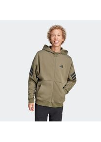 Herren Kapuzensweatshirt "M FI 3S FZ", grün, sportlich, Gr. XL, adidas Sportswear, Obermaterial: 67% Polyester, 33% Baumwolle, Sweatshirts