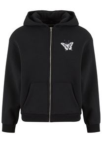 Herren Sweatjacke "Upscale by Mister Tee Let‘s Get Lost Fluffy Zip Hoody", schwarz, Gr. XL, UPSCALE BY MISTER TEE, 70% Baumwolle, 30% Polyester,