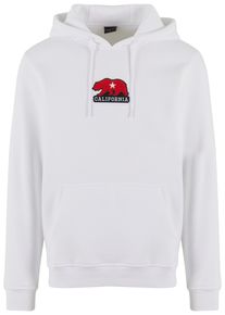 MisterTee Herren Kapuzensweatshirt "MisterTee California Bear Hoody", weiß, Gr. S, bedruckt, 65% Baumwolle, 35% Polyester, Sweatshirts