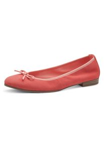 Tamaris Damen Ballerina, Gr. 37, rot, Ziegenveloursleder, Textil, modisch, Schuhe, Blockabsatz, Businessschuh, Schlupfschuh mit süßer Zierschleife