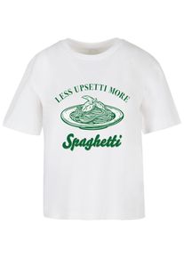 MISS TEE Herren T-Shirt "Miss Tee Less Upsetti Tee", weiß, casual, Gr. XS, bedruckt, 100% Baumwolle, Shirts