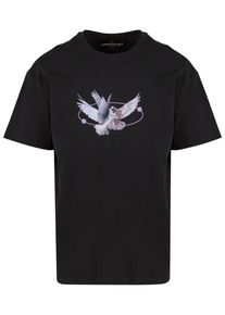 Herren Kurzarmshirt "Upscale by Mister Tee Herren Vive la Liberte Oversize Tee", schwarz, casual, Gr. M, UPSCALE BY MISTER TEE, unifarben, 100%
