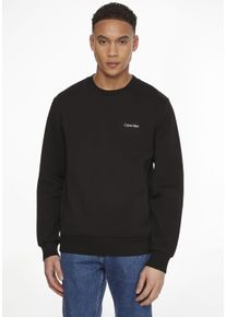 Calvin Klein Herren Sweatshirt "MICRO LOGO SWEATSHIRT", schwarz, casual, Gr. M, Sweatware, Obermaterial: 64% Baumwolle, 36% Polyester, Sweatshirts,
