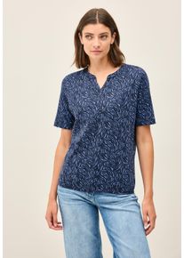 Cecil Damen T-Shirturban navy blau, casual, Gr. XL, bedruckt, Web, 100% Baumwolle, Shirts, Feel Good Fit