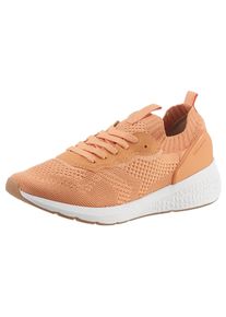 Tamaris Damen Slip-On Sneaker, Gr. 35, orange, Textil, Lederimitat, Synthetik, unifarben, sportlich, Schuhe, Freizeitschuh, Halbschuh, Schnürschuh