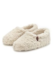 ELBSAND Hausschuh beige Gr. 41 für Damen. Mit Fellimitat