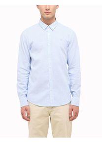 Mustang Herren Langarmhemd "Herren Style Rawlins"blau 12733, casual, Gr. XXL, gestreift, Popeline, 55% Leinen, 45% Baumwolle, Hemden