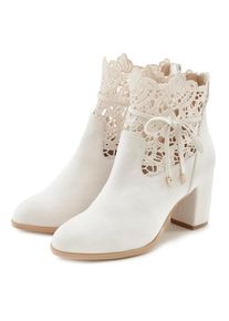 Lascana High-Heel-Stiefelette beige Gr. 42 für Damen. Mit Spitze