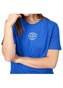 ELSK Statement Globe T-Shirt Damen (Gr XS |blau)