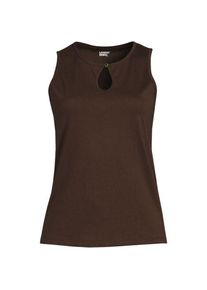 LANDS' END Supima-Top mit Keyhole-Ausschnitt, Damen,  Braun, Baumwolle, by Lands' End