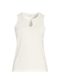 LANDS' END Supima-Top mit Keyhole-Ausschnitt, Damen,  Wei&szlig;, Baumwolle, by Lands' End