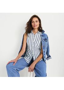 LANDS' END B&uuml;gelleichte &auml;rmellose Hemdbluse, Damen,  Wei&szlig;, Baumwolle, by Lands' End